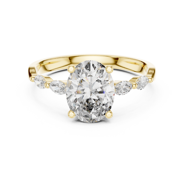 Oval Five Stone Lab Diamond Engagement Ring – 1 to 5 Ct. Center Stone