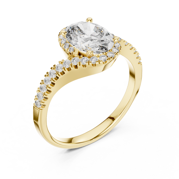 Oval Lab-Grown Diamond Halo Engagement Ring