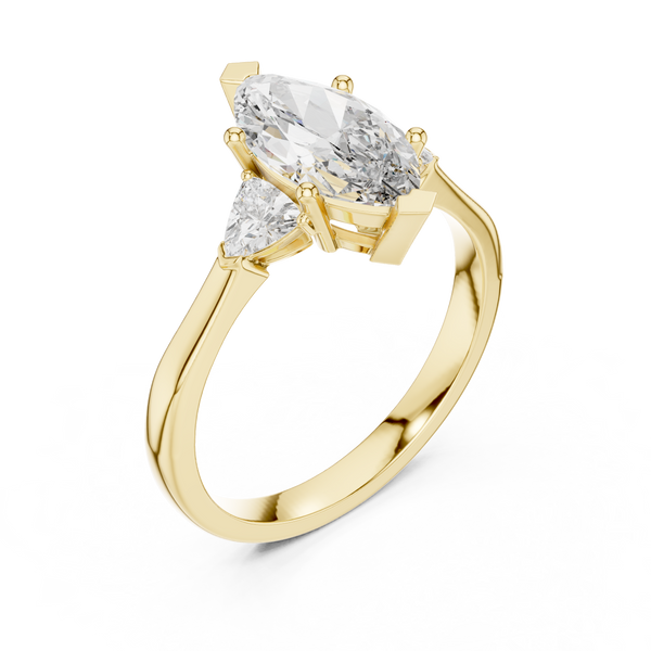 Three Stone Lab Diamond Engagement Ring – 1 to 5 Ct. Center Stone