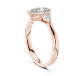 Pear Three Stone Lab Diamond Engagement Ring – 1 to 5 Ct. Center Stone