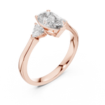 Pear Three Stone Lab Diamond Engagement Ring – 1 to 5 Ct. Center Stone