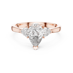 Pear Three Stone Lab Diamond Engagement Ring – 1 to 5 Ct. Center Stone