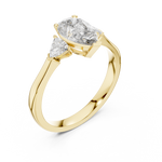 Pear Three Stone Lab Diamond Engagement Ring – 1 to 5 Ct. Center Stone