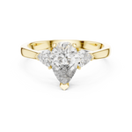Pear Three Stone Lab Diamond Engagement Ring – 1 to 5 Ct. Center Stone