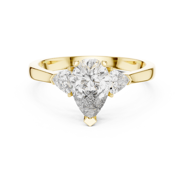 Pear Three Stone Lab Diamond Engagement Ring – 1 to 5 Ct. Center Stone
