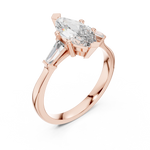 Marquise Three Stone Lab Diamond Engagement Ring – 1 to 5 Ct. Center Stone