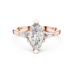 Marquise Three Stone Lab Diamond Engagement Ring – 1 to 5 Ct. Center Stone