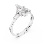 Marquise Three Stone Lab Diamond Engagement Ring – 1 to 5 Ct. Center Stone