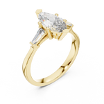 Marquise Three Stone Lab Diamond Engagement Ring – 1 to 5 Ct. Center Stone