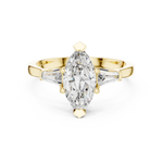 Marquise Three Stone Lab Diamond Engagement Ring – 1 to 5 Ct. Center Stone