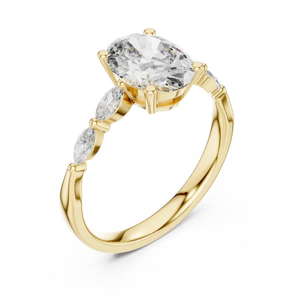 Oval Five Stone Lab Diamond Engagement Ring – 1 to 5 Ct. Center Stone