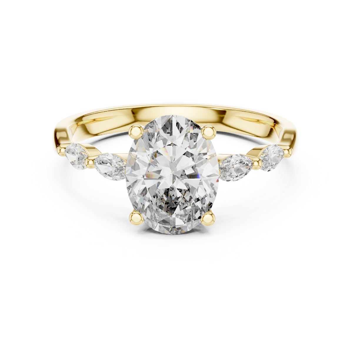 Oval Five Stone Lab Diamond Engagement Ring – 1 to 5 Ct. Center Stone