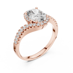 Oval Lab-Grown Diamond Halo Engagement Ring