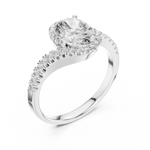 Oval Lab-Grown Diamond Halo Engagement Ring