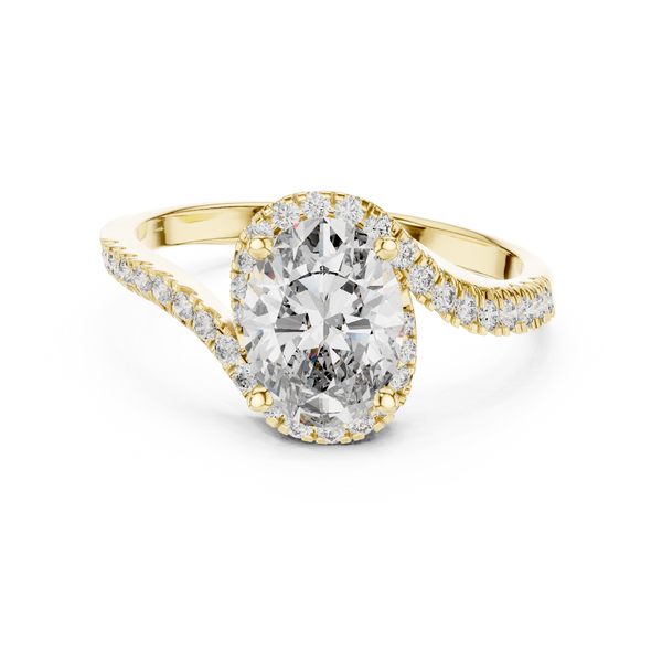 Oval Lab-Grown Diamond Halo Engagement Ring