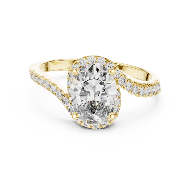 Oval Lab-Grown Diamond Halo Engagement Ring