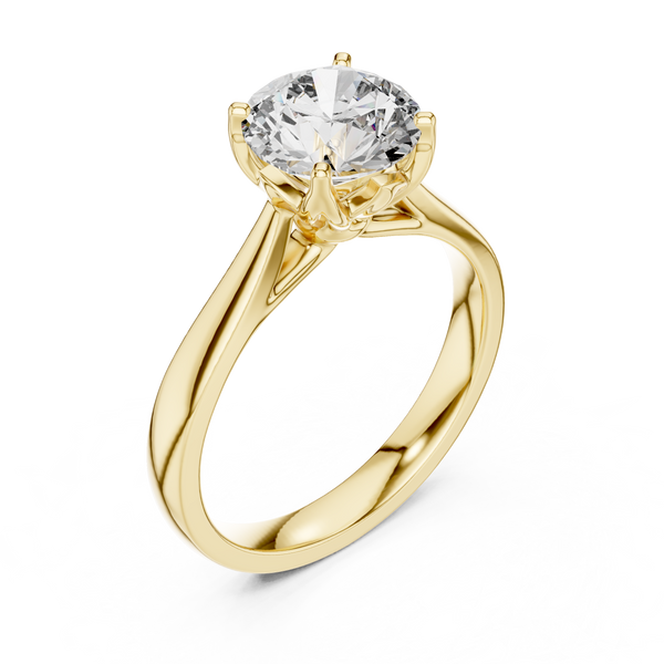 Round Moissanite Solitaire Engagement Ring