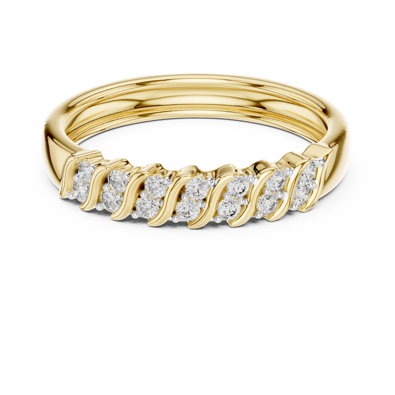 0.17 CT Lab Grown Diamond Interwoven Band Ring | ALOYRA