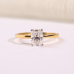 Radiant Cut Diamond Solitaire Engagement Ring in Yellow Gold | ALOYRA