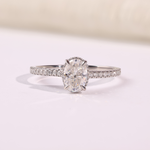 14K Gold Pavé Oval Lab Grown Diamond Engagement Band