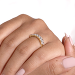 Radiant Cut Diamond Half Eternity Wedding Band