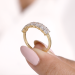 Radiant Cut Diamond Half Eternity Wedding Band