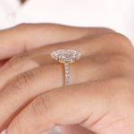 Marquise Diamond Engagement Ring with Pavé Diamond Band