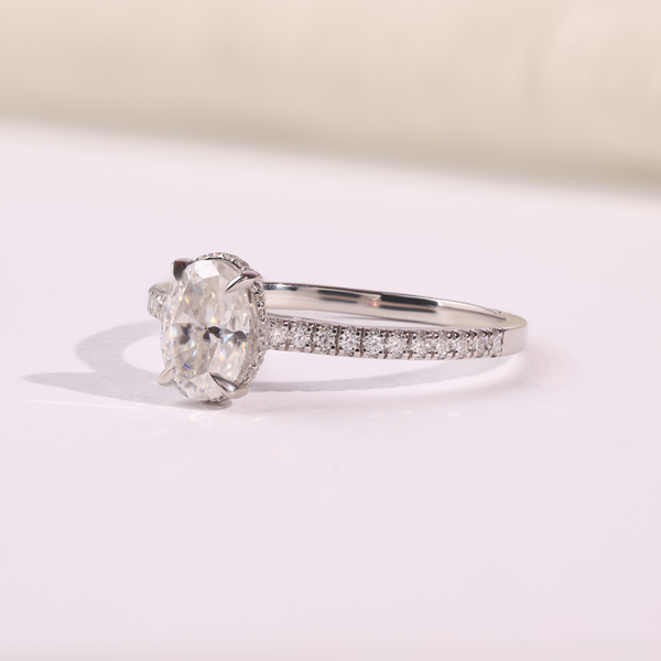 Oval Lab-Grown Diamond Solitaire Engagement Ring in 14K Gold