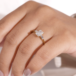 18K Yellow Gold Radiant Cut Diamond Engagement Ring