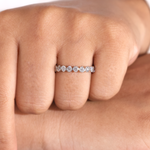 1.70 CTW Round Diamond Scalloped Eternity Wedding Band