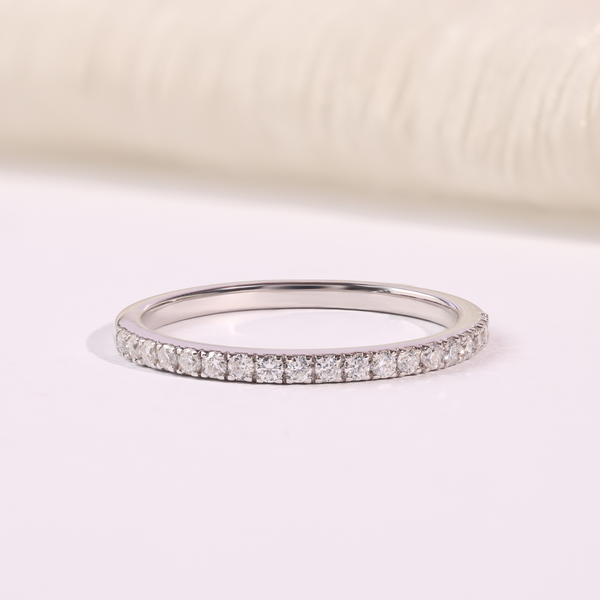 Diamond Half Eternity Wedding Band in White Gold