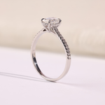 Oval Lab-Grown Diamond Solitaire Engagement Ring in 14K Gold