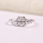 Radiant Cut Diamond Solitaire Engagement Ring with Accent Stones