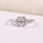 Radiant Cut Diamond Solitaire Engagement Ring with Accent Stones