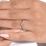 14K Gold Pear & Oval Diamond Engagement Ring