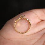 Emerald Cut Diamond Side Stone Ring In 14k Gold