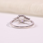 Radiant Cut Diamond Solitaire Engagement Ring with Accent Stones