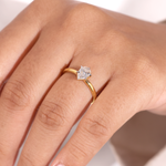 14K Yellow Gold Pear Cut Lab Grown Diamond Engagement Ring