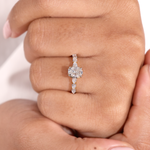 18K Yellow Gold Oval and Pear Lab Diamond Engagement Ring