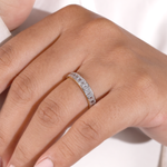 Emerald Cut Diamond Eternity Wedding Band in 14K Gold