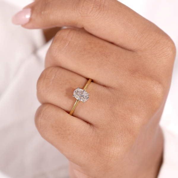 14k Gold Oval Lab Grown Diamond Engagement Ring