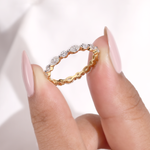 Marquise Diamond Eternity Wedding Band in Gold