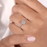 Oval Lab-Grown Diamond Solitaire Engagement Ring in 14K Gold
