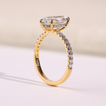 Marquise Diamond Engagement Ring with Pavé Diamond Band
