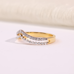 Diamond Chevron Wedding Band with Pavé Round Diamonds