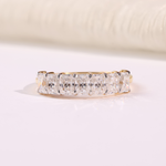 Radiant Cut Diamond Half Eternity Wedding Band