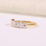 Radiant Cut Diamond Half Eternity Wedding Band