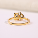 Oval & Radiant Diamond Engagement Ring in 14K/18K Gold