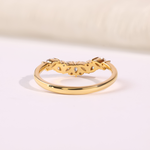 Pear & Marquise Diamond Chevron Wedding Band in 14K Gold