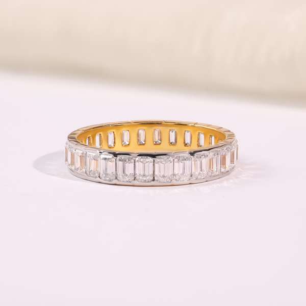Emerald Cut Diamond Eternity Wedding Band in 14K Gold